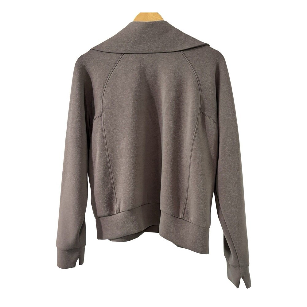 Spanx Air Essentials Pullover Smoke Brown Half Zip Lightweight Top Size Large - Picture 8 of 8